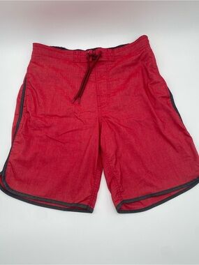 Men's Red Casual Drawstring Shorts 0032